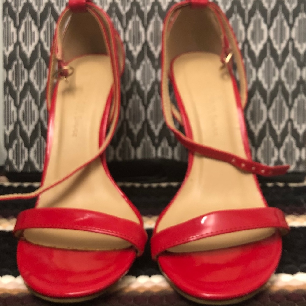 Red strap heels
